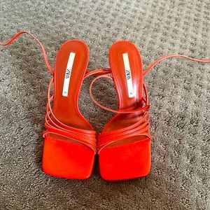 Zara half lace up heels